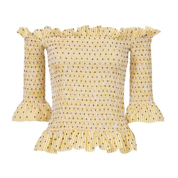 CAROLINE CONSTAS Calida Smocked Top - Picture 16 of 16